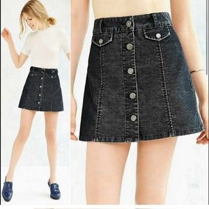 Corduroy black mini skirt BDG denim urban outfitters 10 - like new